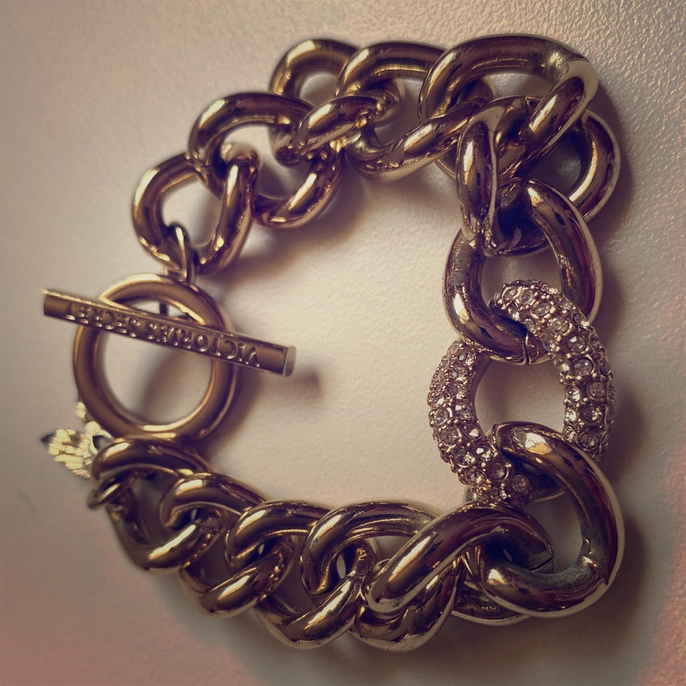 Victoria Secret Gold Chain W| Rhinestones